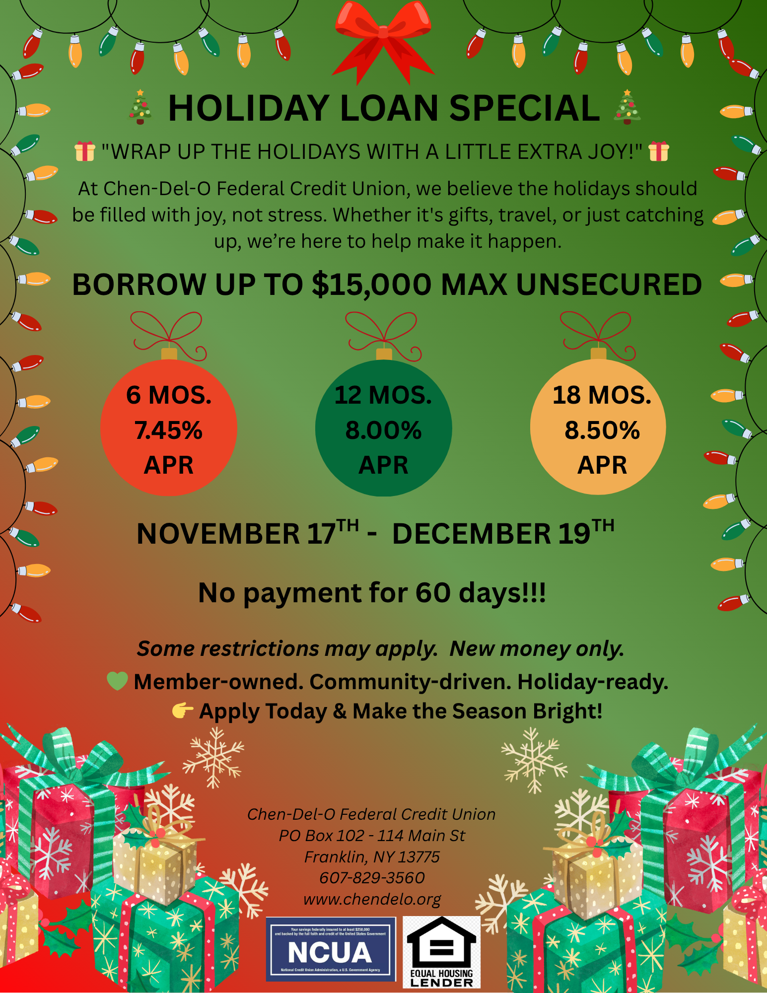 holiday loan special